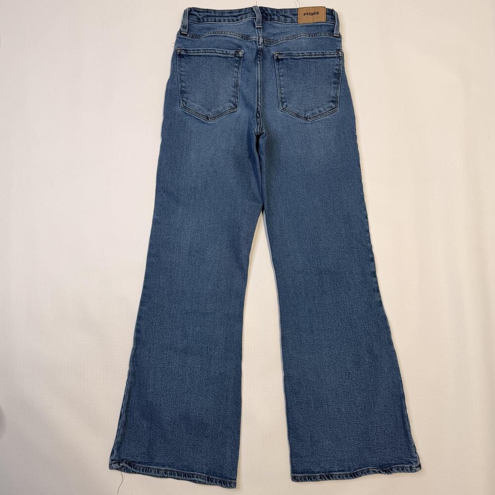 RSQ Jeans Womens 27 Blue High Rise Flare Stretch Denim 5 Pocket Medium Wash - Picture 11 of 11